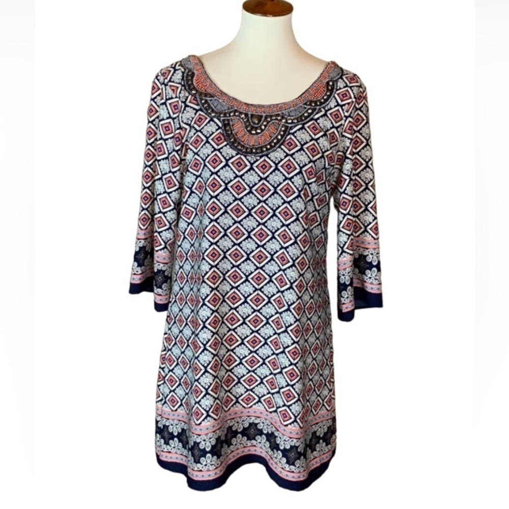 Harper mini dress with beaded / embellished neckline Size Medium NWT